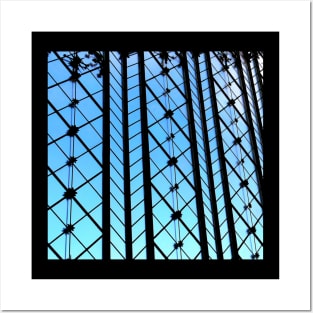 Blue sky black lattice Posters and Art